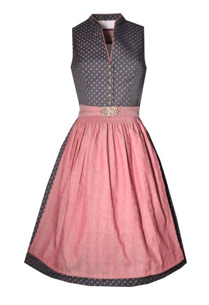 B-Ware / 2. Wahl - Dirndl midi 65cm blau rosenholz rosa