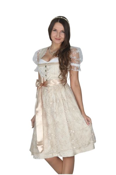 Dirndl midi 60 cm Untersteppach champagner Fuchs