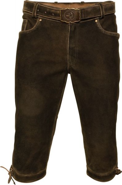B-Ware / 2. Wahl Lederhose Kniebund Hugo used bisam dunkelbraun Marjo