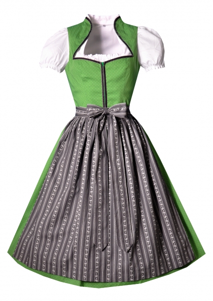 Dirndl midi 70 cm Ziegelstadel grün grau Set 3-tlg. Berwin &amp; Wolff