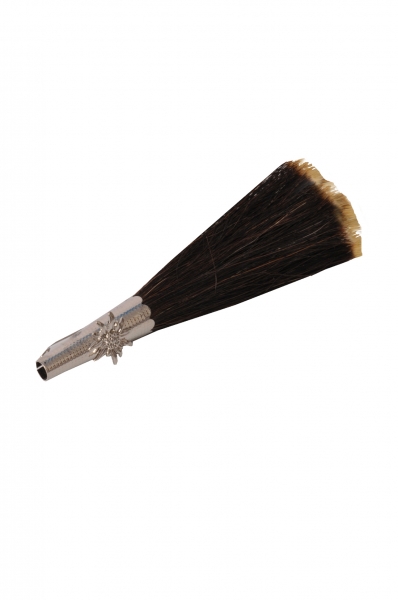 Gamsbart Dunkelbraun mit Edelweißhülse 14 cm