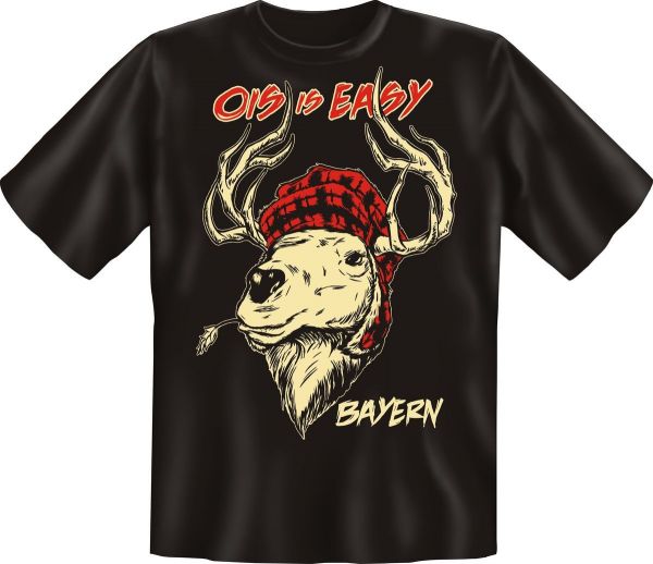 Trachtenshirt Ois is easy - Bayern schwarz T-Shirt