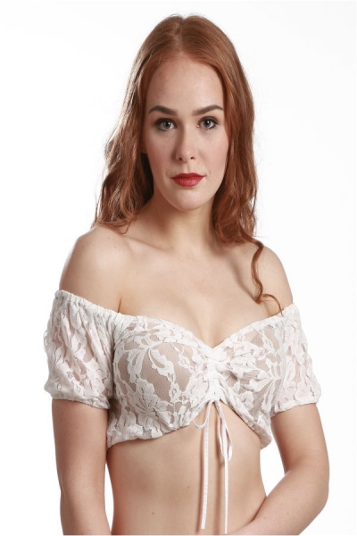 Dirndlbluse Pöcking weiß Spitze Fuchs