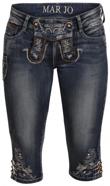 Trachtenjeans Franziska blau Jeans-Kniebundhose Marjo