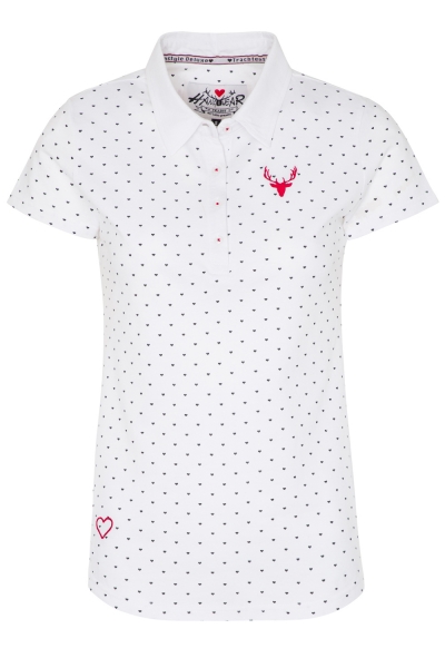 Poloshirt Trachtenshirt Damen Ruth weiß Hangowear