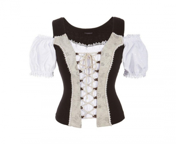 Trachten Shirt im Carmenstil Weidenberg schwarz Stockerpoint