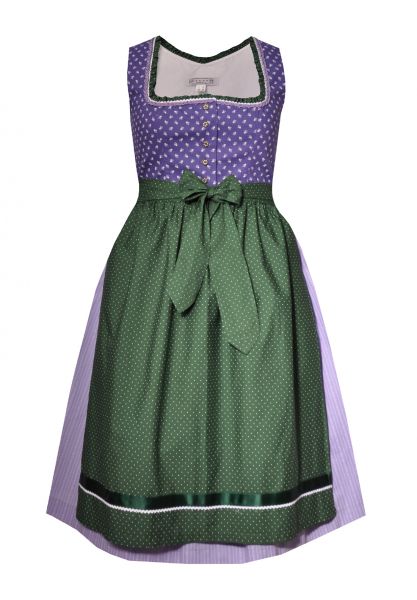 Dirndl Designerdirndl lang 75cm Hennthal lila grün Hannah Collection