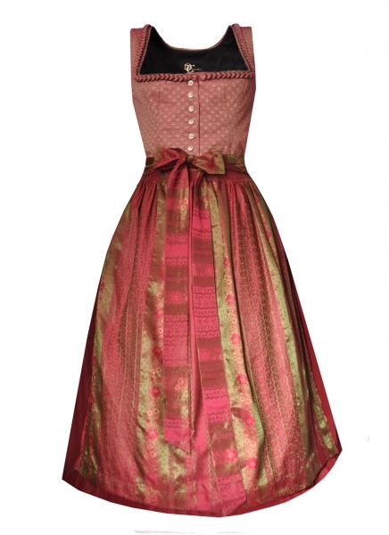 B-Ware Dirndl midi 70cm Barbora Herzl bordeaux rot Trachten Deiser