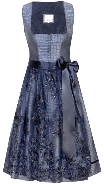 Dirndl midi 65 cm Gudrun deep ocean blue blau Marjo Glorious