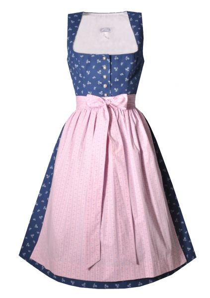 Dirndl midi 64cm Degelsdorf blau rosa Hannah Collection
