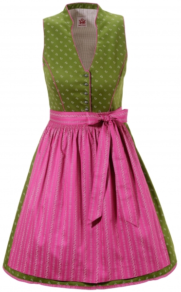 Dirndl hochgeschlossen mini 53 cm Unterdietfurt grün pink Spieth & Wensky
