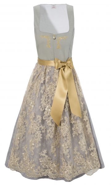 B-Ware / 2. Wahl - Dirndl midi 68 cm Sägmühl grau gold Naber Collection