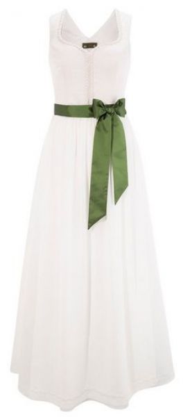 B-Ware / 2. Wahl Brautdirndl lang 109cm Apfeldorfhausen weiß grün Love Nature