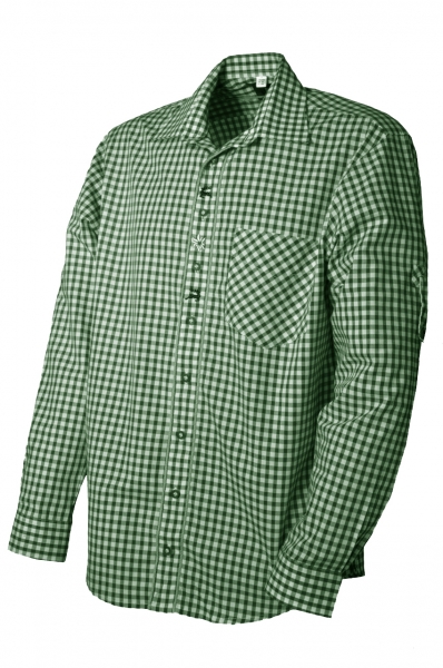 Trachtenhemd Megesheim grün/weiß OS Trachten