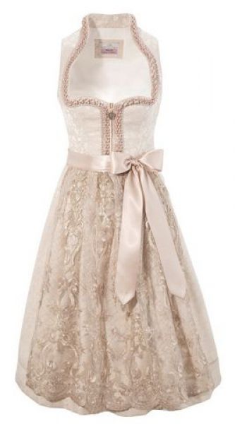 B-Ware / 2. Wahl - Dirndl midi 63 cm Mirabell beige Marjo
