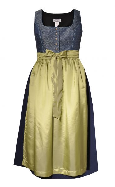 Dirndl Designerdirndl lang 84cm Hinterröhrenhof blau dunkelblau grünHannah Collection