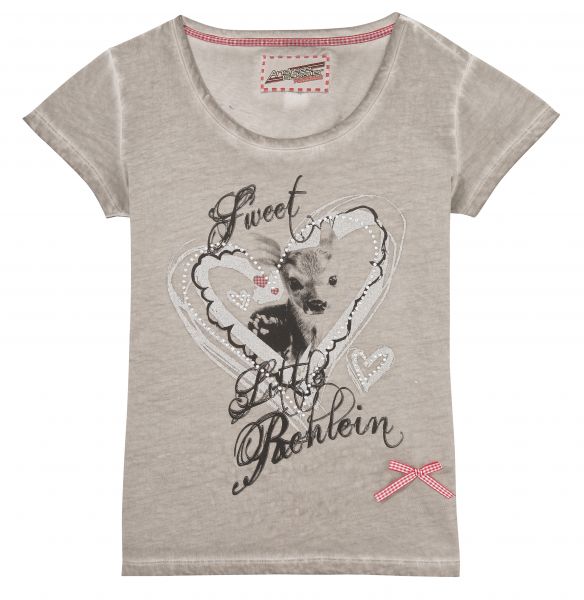 B-Ware / 2. Wahl - Trachtenshirt Damen grau Rehlein Andreas Gabalier Kollektion by Hangowear
