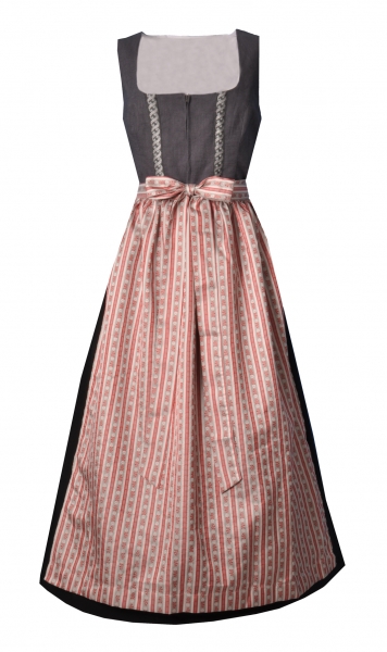 B-Ware / 2. Wahl - Dirndl Designerdirndl lang 95 cm Grünenbach grau Hannah Collection
