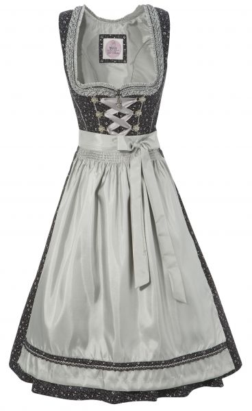Dirndl mini 58cm Gertie schwarz silber Marjo