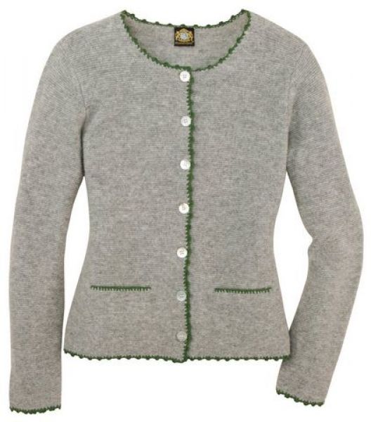 Trachten Strickjacke Trachtenjacke Grundbauer grau grün Hammerschmid