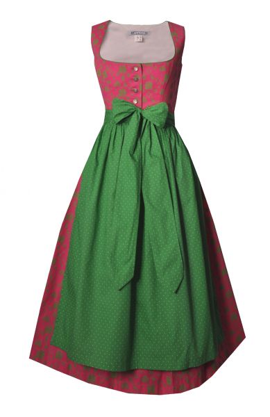 Dirndl midi 65 cm Hötzelsdorf pink grün Hannah Collection