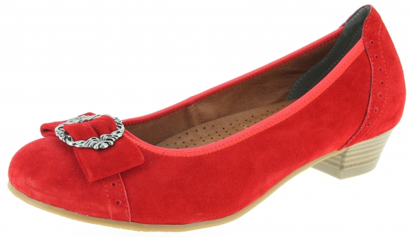 Trachtenschuhe Ballerinas Lindberg rot Leder Hirschkogel