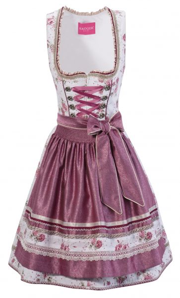 B-Ware / 2. Wahl - Dirndl mini 50 cm Luci bordeaux rosa ecru Krüger