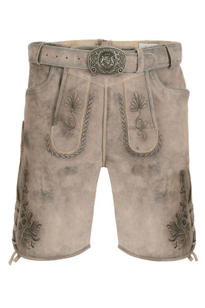 Lederhose kurz Birkach sand braun mit Gürtel Fuchs