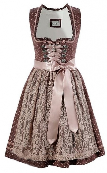 Dirndl mini 58 cm Fedra Rose mauve altrose Marjo