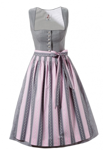 Dirndl midi 70 cm Hagendorf grau rosa Leinenmieder Hohenstaufen