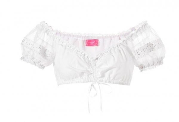 B-Ware / 2. Wahl Dirndlbluse White Glitter weiß Carmenbluse Krüger Madl
