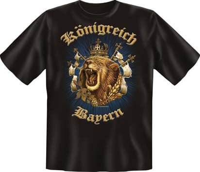 Trachtenshirt Königreich Bayern Löwe schwarz T-Shirt