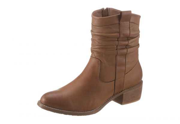 B-Ware / 2. Wahl - Trachten Stiefelette Unterneul natur braun Andrea Conti