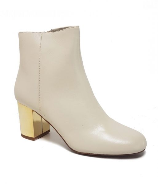 B-Ware / 2. Wahl Stiefelette Boots Rohrhof offwhite creme Kalbsleder Hallhuber