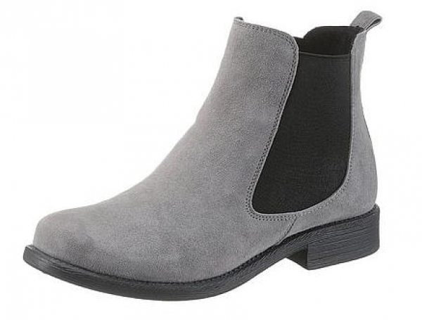 Trachten Stiefelette Stiefel High Zeitlofs grau Stretcheinsatz Hirschkogel